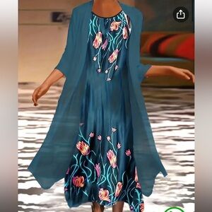 Floral Dress With Overlay